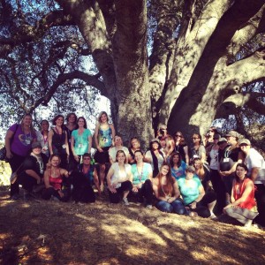 Group shot in front of one of the oldest Oak Trees in the world