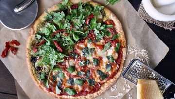 Healthy Jasmine Spinach Pesto Pizza